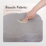 B FSOBEIIALEO Storage Ottoman Cube, Flowers Shaped Ottomans with Storage Foot Stool Footrest for Lving Room, Boucle Ottoman Seat for Dorm Room,Faux Teddy Fur, Cream White 12.6"x12.6"x12.6"