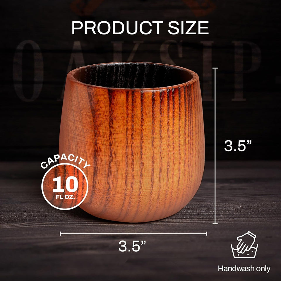 Oaksip The Original Charred Wooden Bourbon Drinking Glass | Charred Old Fashioned Glass | Bourbon Gifts for Men, Dad, or Brother | Whiskey Gifts