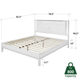 Bme Vivian 14 Inch Deluxe Bed Frame with Headboard, Rustic & Scandinavian Style with Solid Acacia Wood, No Box Spring Needed, 12 Strong Wood Slat Support, Easy Assembly, King, Rustic Golden Brown