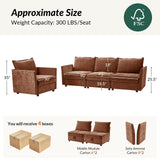 HULALA HOME 127'' Modular Sectional Sofa, Oversized U Shaped Couch with Storage Ottoman, Comfy Chenille Sofa with Deep Seat, 6 Seat Convertible Couches for Living Room, Beige