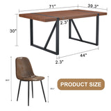 MUUOKY Dining Table Set for 4, Modern 55'' Wood Dinette Table Set for 4 with Fabric Dining Chairs,Table and Chairs Set of 4,Ideal for Kitchen Dining Room