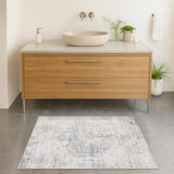 Neutral Living Room Rug - 10x14 Farmhouse Beige Brown Large Area Rug for Dining Room, Bedroom, Low Pile Lightweight Washable