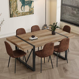 MUUOKY Dining Table Set for 4, Modern 55'' Wood Dinette Table Set for 4 with Fabric Dining Chairs,Table and Chairs Set of 4,Ideal for Kitchen Dining Room