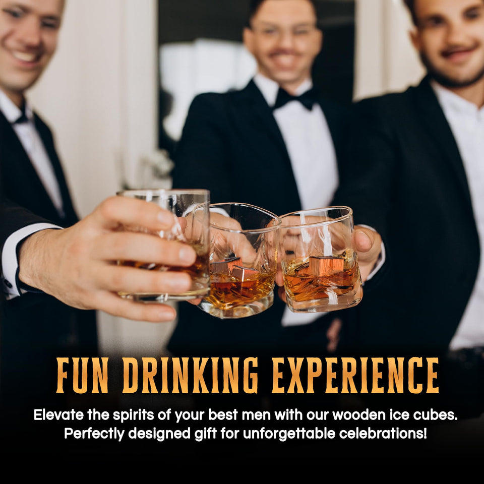 Oaksip The Original Charred Wooden Bourbon Drinking Glass | Charred Old Fashioned Glass | Bourbon Gifts for Men, Dad, or Brother | Whiskey Gifts