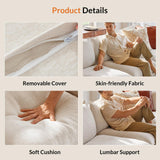 HULALA HOME 127'' Modular Sectional Sofa, Oversized U Shaped Couch with Storage Ottoman, Comfy Chenille Sofa with Deep Seat, 6 Seat Convertible Couches for Living Room, Beige