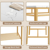 IRONCK Dining Table Set for 4, Kitchen Table with Upholstered Bench and 2 Chairs, Kitchen Table and Chairs Set for Small Space, Apartment, Rustic Brown