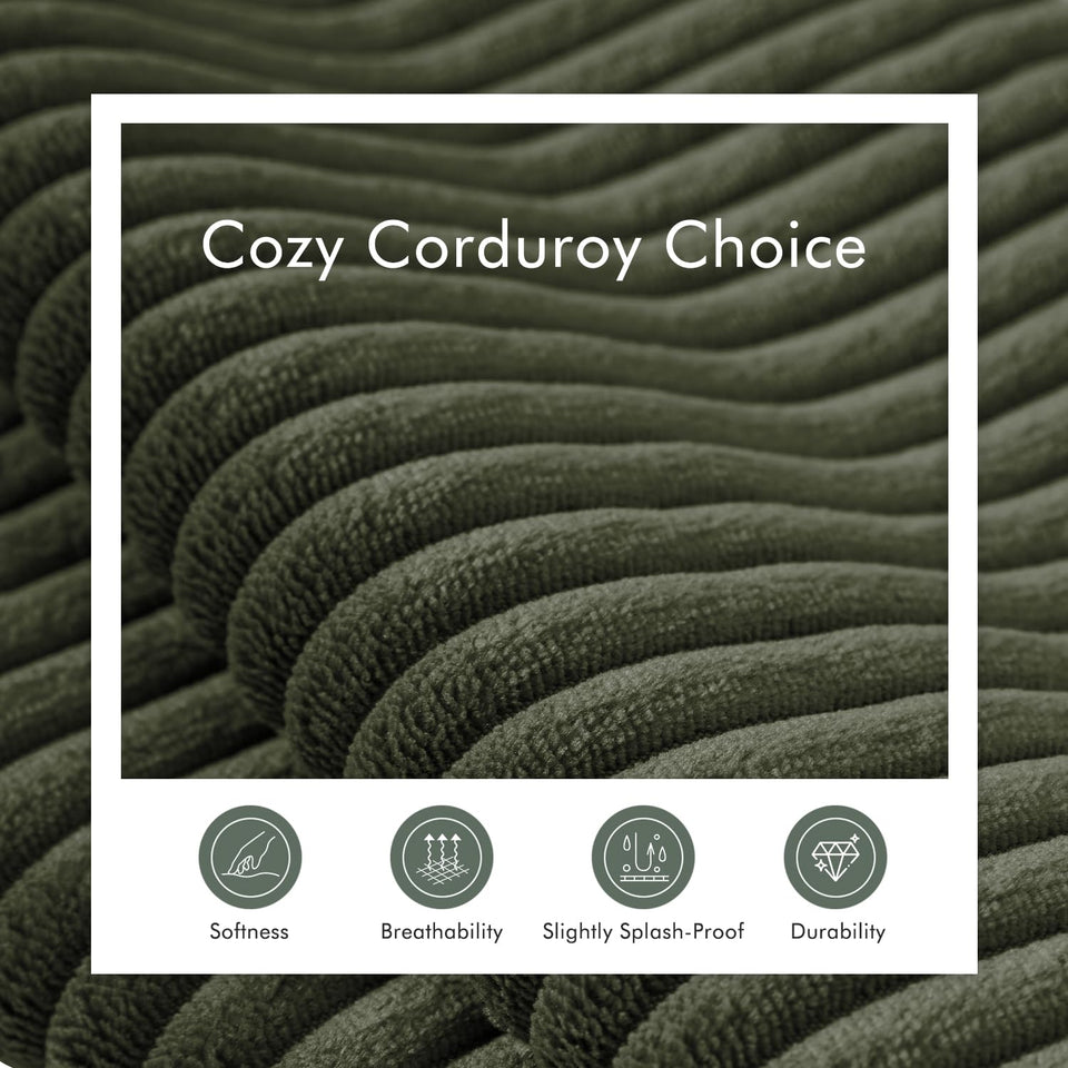 Boneless Sectional Cloud Couch Sofa for Living Room, 112" U-Shaped Modular Modern Lounge Sleeper Black Couches with Chaise, No Assemble, Cordury Compression Upholstered Sofas