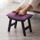 Foot Stool,Ottoman,Bamboo Small Sofa Foot Rest Under Desk,Extra Seating for Living Room, Bedroom and Kitchen(Brown Stool Legs - Beige Surface)