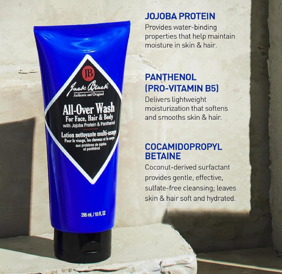 Jack Black Turbo Wash Energizing Body & Hair Cleanser, 33 Fl Oz – Rosemary, Eucalyptus & Juniper Berry – Mens Body Wash, Mens Shampoo, Skin Care, Hair Care, Dual-Purpose Body Wash Men, Sulfate–Free