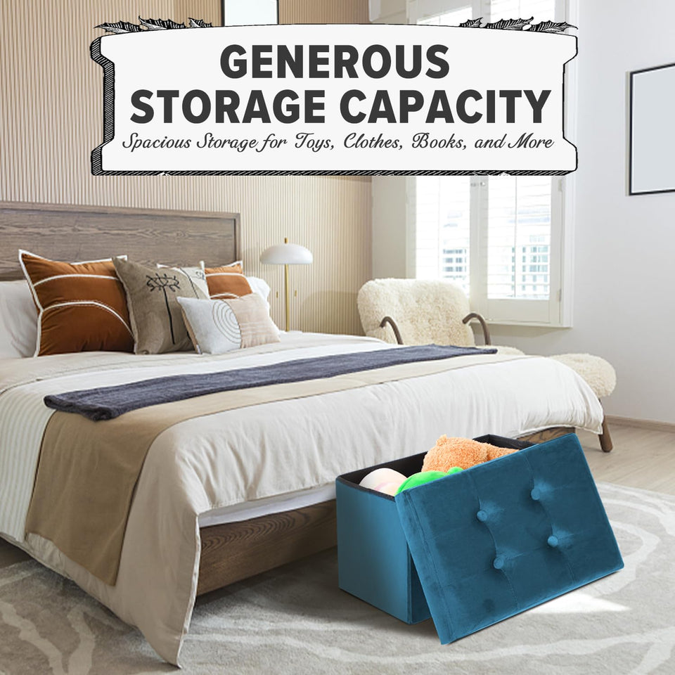 LINMAGCO Ottoman Storage Ottoman with Storage Small Foot Rest Stool Under Desk Stool Short Folding Footrest Linen Cloth Dark Gray 16X12X12IN