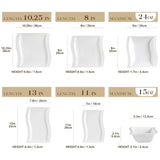 MALACASA Ivory White Dinnerware Sets, 30-Piece Porcelain Plates and Bowls Sets, Modern Dish Set for 6, Square Plates Dinnerware Set Kitchen Dishware Sets, Microwave and Dishwasher Safe, Series Flora