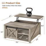 SEDETA 31.5" Lift Top Coffee Table with Storage, Square Coffee Tables for Living Room, Farmhouse Coffee Table with Large Hidden Storage Compartment and Adjustable Shelves, Black