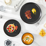 MALACASA Plates and Bowls Sets, 24 Pieces Modern Porcelain Dinnerware Set for 6 Ceramic Dishware Dishes White Kitchen Dinner Dining Ware Set wtih Black Rim Microwave and Dishwasher Safe, Series LUNA