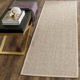 SAFAVIEH Area Rug 8x10 - Natural Fiber Collection - Large - Marble & Beige, Sisal, Woven Design with Border (NF143C)