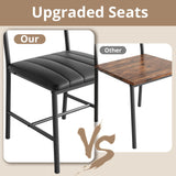 IRONCK Dining Table Set for 4, Kitchen Table with Upholstered Bench and 2 Chairs, Kitchen Table and Chairs Set for Small Space, Apartment, Rustic Brown