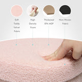 B FSOBEIIALEO Storage Ottoman Cube, Flowers Shaped Ottomans with Storage Foot Stool Footrest for Lving Room, Boucle Ottoman Seat for Dorm Room,Faux Teddy Fur, Cream White 12.6"x12.6"x12.6"