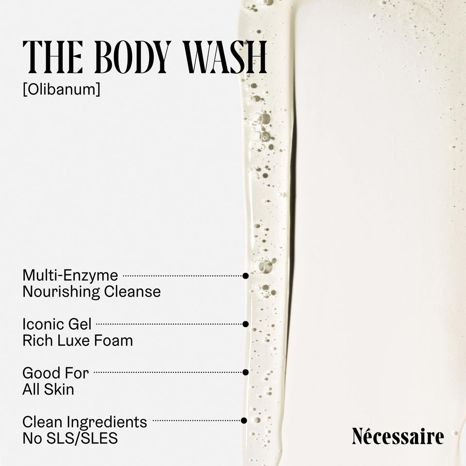 Nécessaire The Body Wash Eucalyptus — Multi-Oil Shower Gel Cleanser for Women + Men — Non-Comedogenic Body Wash with Niacinamide. 500ml/16.9 fl oz