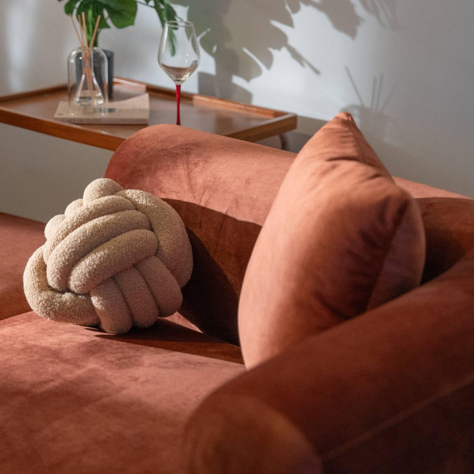 Acanva Luxury Modern Tight Curved Back Velvet Sofa, Minimalist Style Comfy Couch for Living Room Apartment, 3 Seater, Cream