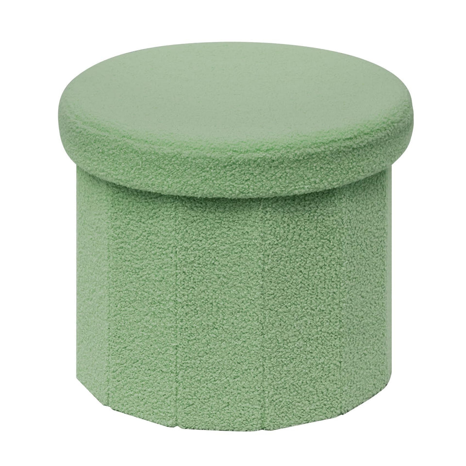 B FSOBEIIALEO Storage Ottoman Cube, Flowers Shaped Ottomans with Storage Foot Stool Footrest for Lving Room, Boucle Ottoman Seat for Dorm Room,Faux Teddy Fur, Cream White 12.6"x12.6"x12.6"