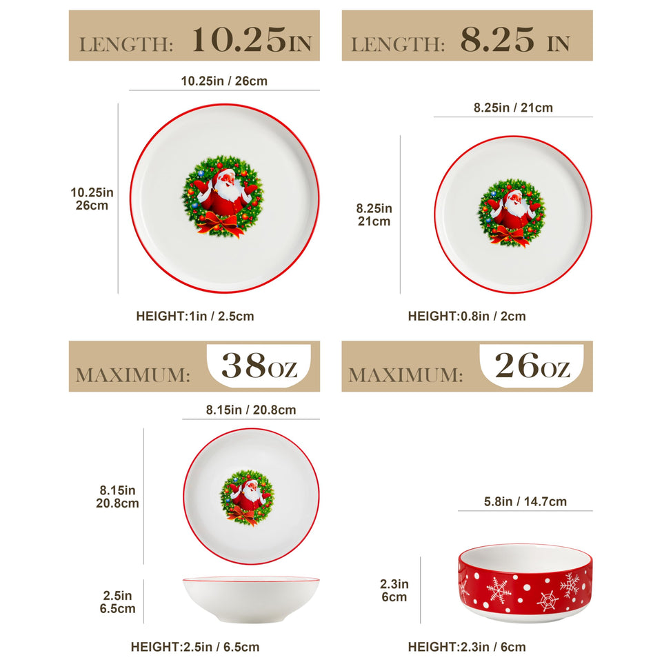 MALACASA Plates and Bowls Sets, 24 Pieces Modern Porcelain Dinnerware Set for 6 Ceramic Dishware Dishes White Kitchen Dinner Dining Ware Set wtih Black Rim Microwave and Dishwasher Safe, Series LUNA