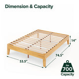 ZINUS Vivek Deluxe Wood Platform Bed Frame with Headboard, Wood Slat Support, No Box Spring Needed, Easy Assembly, Queen