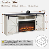 JXQTLINGMU Farmhouse TV Stand for 75+ Inch TV, 32" Tall Entertainment Center w/4 Drawers & Sliding Barn Door, Rustic Media Console w/Storage Shelves, 66" Wood Television Stand for Living Room, Brown