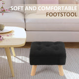 OGEMXU Storage Ottoman, Small Foot Stool Ottoman with Storage, Boucle Teddy Velvet Foot Rest with Padded Seat, Sturdy Wood Legs Stool for Living Room, Bedroom, Couch, Enterway (Cream)