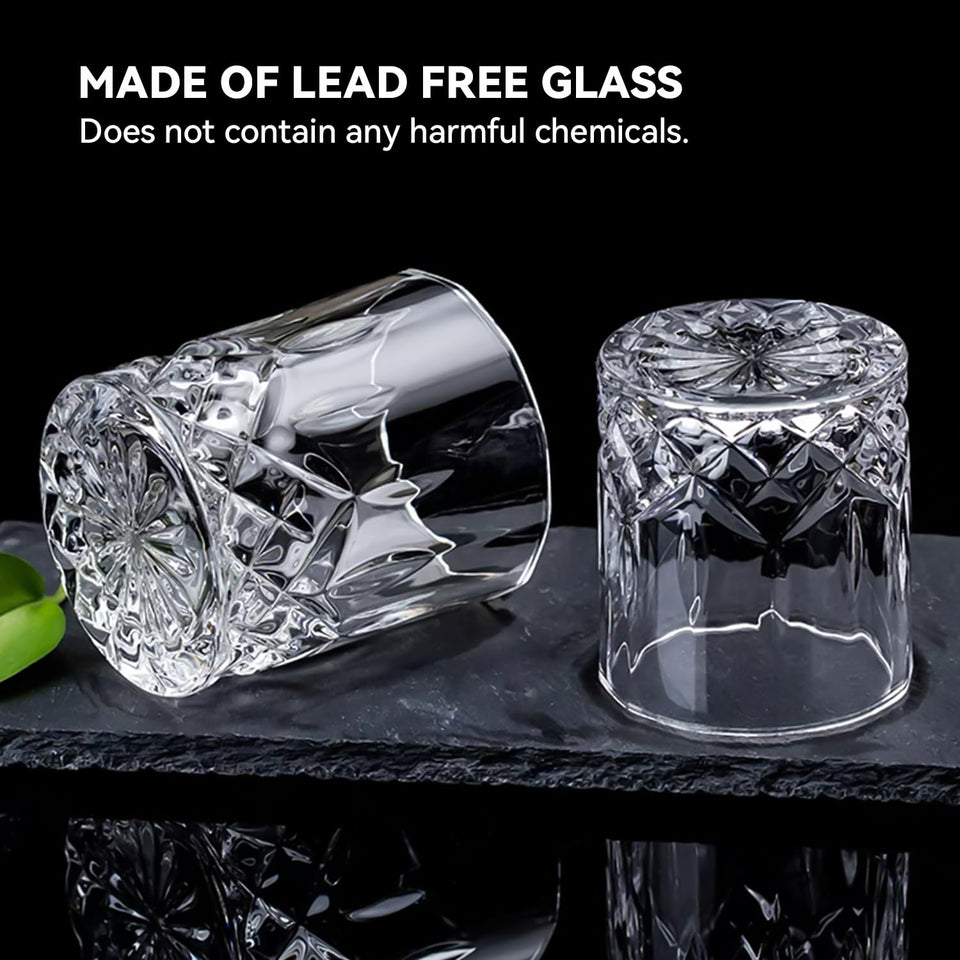 Triplorare Whiskey Glasses Set of 6, 11 OZ Old-Fashioned, Rum & Scotch Glasses