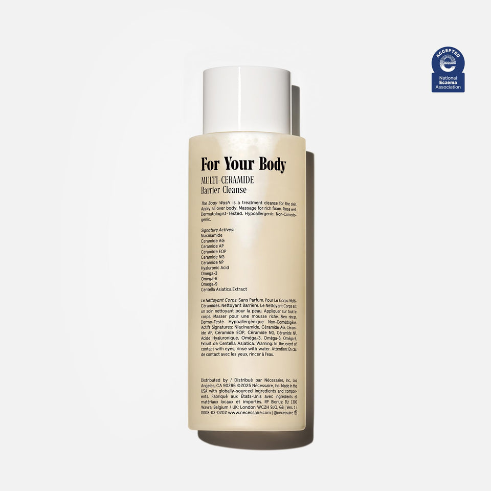 Nécessaire The Body Wash Eucalyptus — Multi-Oil Shower Gel Cleanser for Women + Men — Non-Comedogenic Body Wash with Niacinamide. 500ml/16.9 fl oz