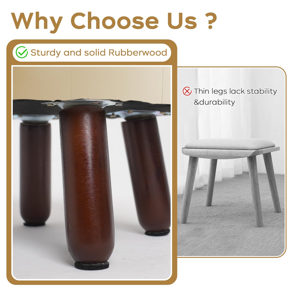 oakvivo 13in Small Foot Stool Ottoman, Round Faux Leather Foot Rest for Couch, Under Desk Pouf Footstool Footrest with Non-Skid Rubber Legs for Ling Room, Bedroom, 13''L x 13''W x 10.2''H, Green