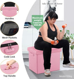 DocSafe Storage Ottoman with Lock,Fireproof Folding Ottoman Foot Rest Stool Storage Chest with Storage Safe for Important Documents,Waterproof 17 Inches Short Ottoman Foot Stool with Handles,Black