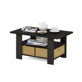 FURINNO Turn-N-Tube Coffee Table, 31.22D x 15.5W x 15.8H in, French Oak Grey/Black/Black