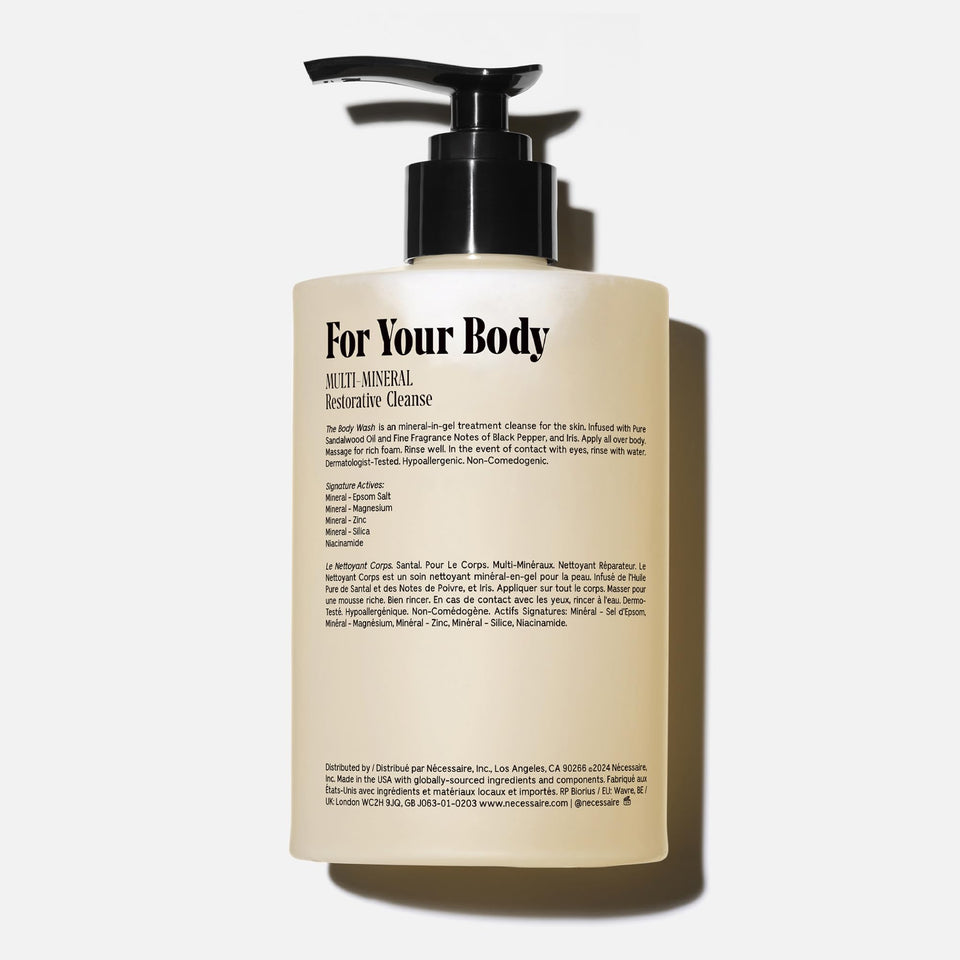 Nécessaire The Body Wash Eucalyptus — Multi-Oil Shower Gel Cleanser for Women + Men — Non-Comedogenic Body Wash with Niacinamide. 500ml/16.9 fl oz