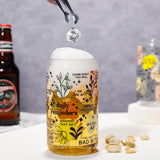 DWTS DANWEITESI Glass Cups with Lids and Straws 4 pcs,16oz Drinking Glasses Set for Coffee Bar Accessories,Iced Coffee Cups with Lids,Matcha Cup Glass Tumbler Reusable for Gifts