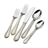 Mikasa Regent Bead 65-Piece Flatware Set for 12, 18/10 Stainless Steel Silverware with Full Service and Serving Utensils, Classic Beaded Edge Design