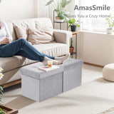 AmasSmile Footrest Ottoman Bench with Storage,34Inch Black Leather Footstool, Coffee Table, Padded Seat, Storage Chest,Blanket Store with Flipping Lid for Livingroom and Bedroom