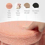 B FSOBEIIALEO Storage Ottoman Cube, Flowers Shaped Ottomans with Storage Foot Stool Footrest for Lving Room, Boucle Ottoman Seat for Dorm Room,Faux Teddy Fur, Cream White 12.6"x12.6"x12.6"