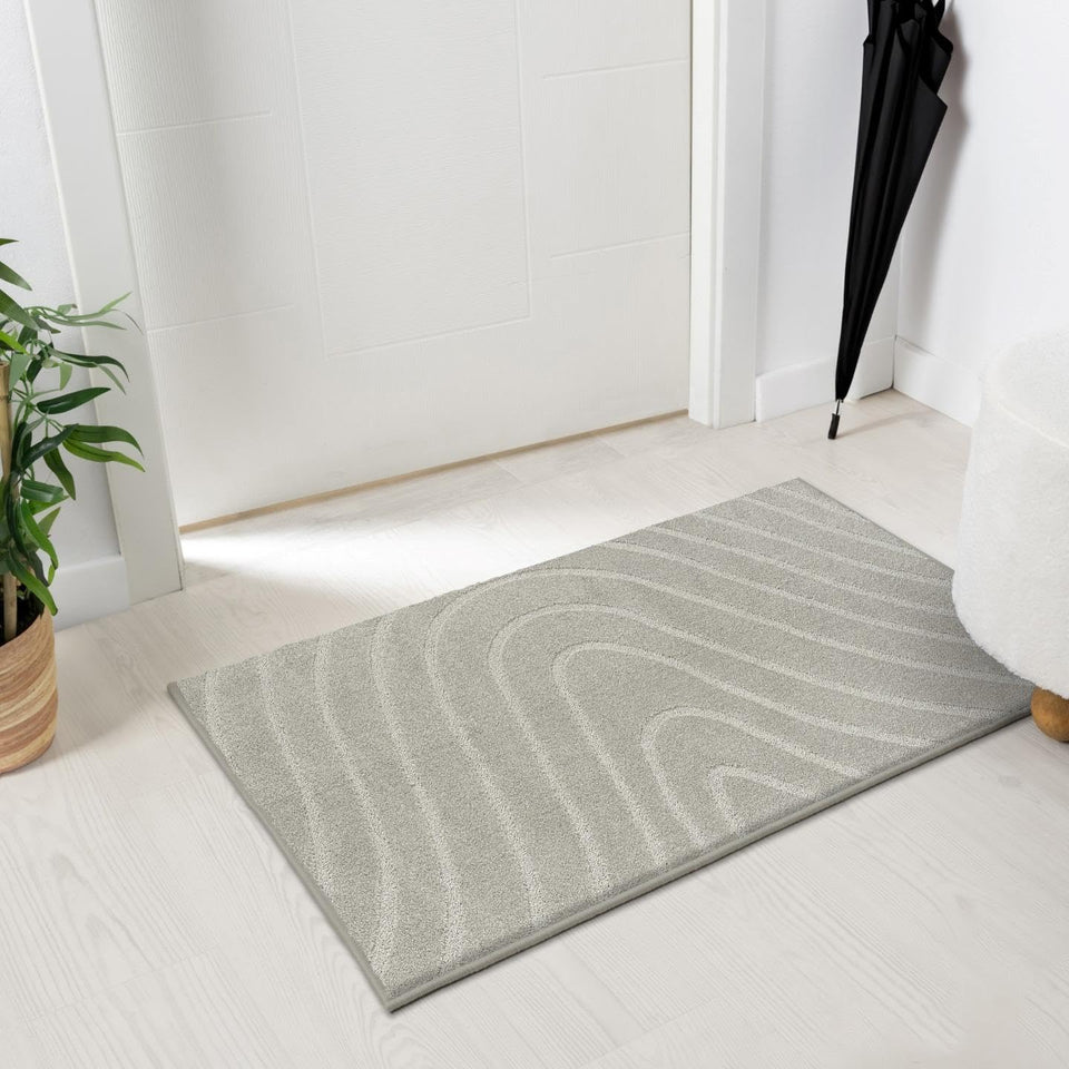 LUXE WEAVERS Modern Geometric Wave Cream 9x12 Area Rug
