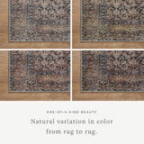 Loloi Amber Lewis Billie Collection, Ink & Salmon 10'-0" x 14'-0" Area Rug – Antique & Distressed Accent Rugs for Living Room, Bedroom, Entryway & Hallway, No Shed High Traffic Area Home Decor Rug
