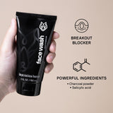 Black Wolf Salicylic Acid Body Wash for Men, 1 Liter - Men's Acne Body Wash - Charcoal Helps Reduce Acne Breakouts & Cleanse Your Skin - Full Coverage & Deep Clean Treatment - Men's Bodywash