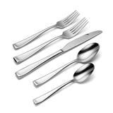 Oneida Silverware Set For 12, Moda 65-Piece Fine Flatware Set with Serving Utensils, Service For 12, 18/10 Stainless Steel, Dishwasher Safe For home, Knives Spoons and Forks Set (Silver, 65 pieces)