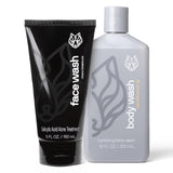Black Wolf Salicylic Acid Body Wash for Men, 1 Liter - Men's Acne Body Wash - Charcoal Helps Reduce Acne Breakouts & Cleanse Your Skin - Full Coverage & Deep Clean Treatment - Men's Bodywash