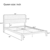 Merax Queen Size Bamboo Platform Bed, Mid-Century Modern Bed Frame with Tall Headboard, Solid Sustainable Bedframe Queen-size, Wood Slat Support, No Box Spring Needed, Easy Assembly, Noise Free, Brown