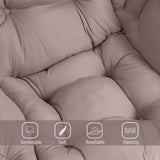 Welnow Lazy Chair with Ottoman, Modern Lounge Accent Chair with Armrests and a Side Pocket, Leisure Sofa Armchair, Reading Armchair with Footrest for Small Space, Dark Grey