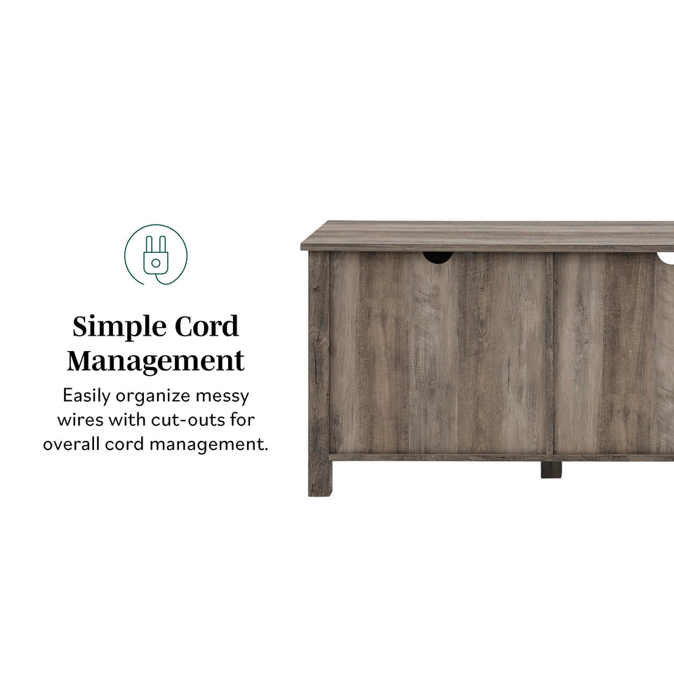 Walker Edison Portsmouth Classic 2 Glass Door TV Stand for TVs up to 80 Inches, 70 Inch, Dark Walnut