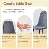 MUUOKY Dining Table Set for 4, Modern 55'' Wood Dinette Table Set for 4 with Fabric Dining Chairs,Table and Chairs Set of 4,Ideal for Kitchen Dining Room