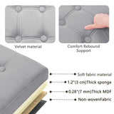 AmasSmile Footrest Ottoman Bench with Storage,34Inch Black Leather Footstool, Coffee Table, Padded Seat, Storage Chest,Blanket Store with Flipping Lid for Livingroom and Bedroom