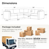 CHITA Oversized Modular Sectional Sofa, FSC Certified L Shaped Sectional Couches for Living Room, 112 inch Width,4 Seat Modular Sofa with Storage Ottoman, Linen