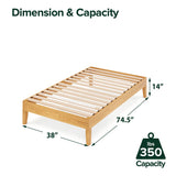 ZINUS Vivek Deluxe Wood Platform Bed Frame with Headboard, Wood Slat Support, No Box Spring Needed, Easy Assembly, Queen