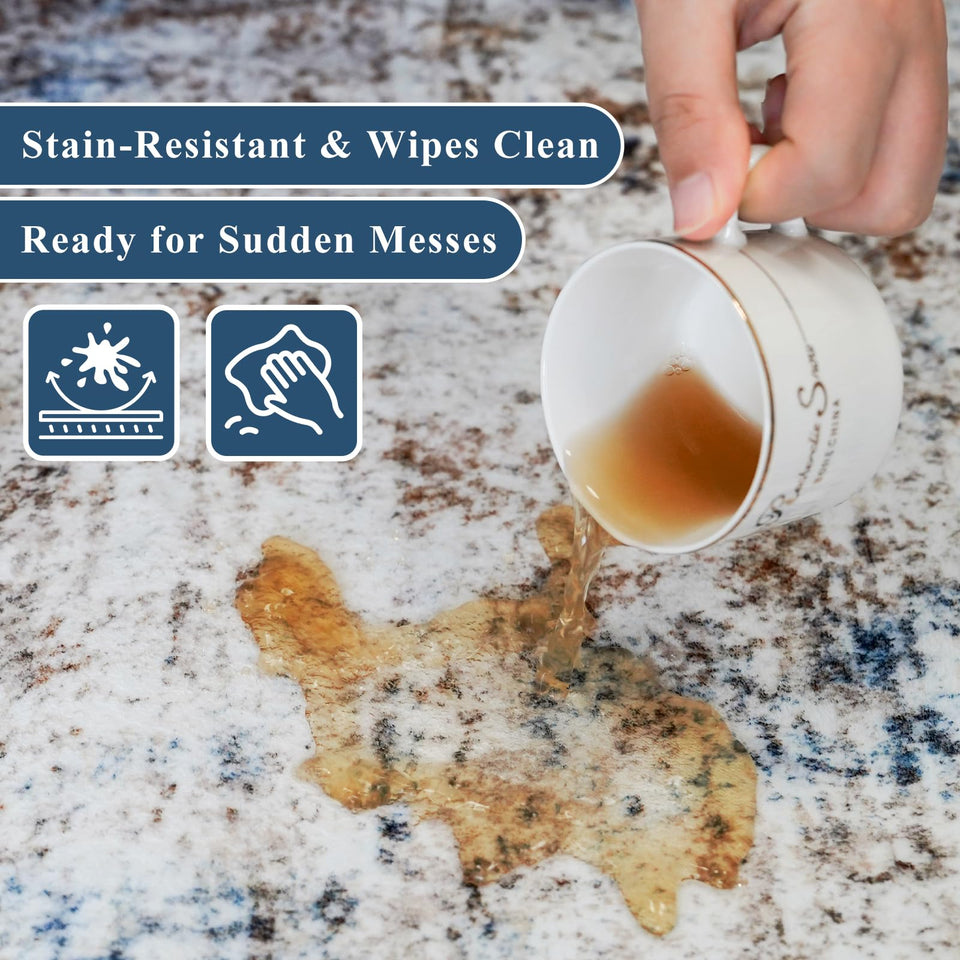 12x15 Area Rug for Living Room – Large Modern Neutral Abstract Thin Washable Carpet, Soft Low Pile Non-Slip Stain-Resistant for Bedroom Dining Room Home Office (Beige Grey)